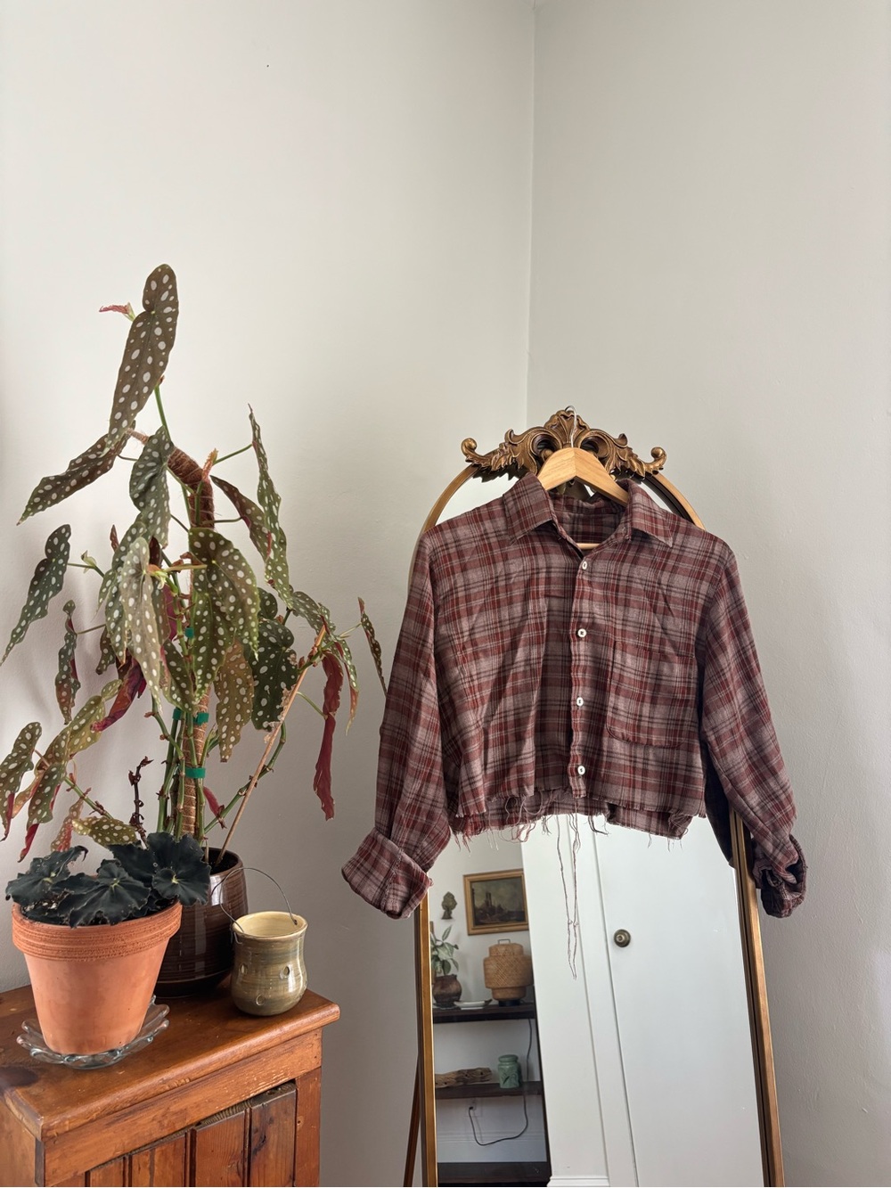 Brandless Cropped Button Down